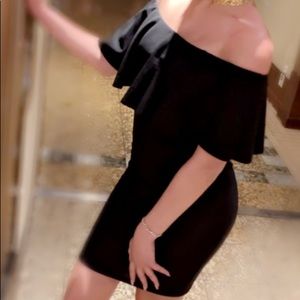 Black fantasy off the shoulder dress